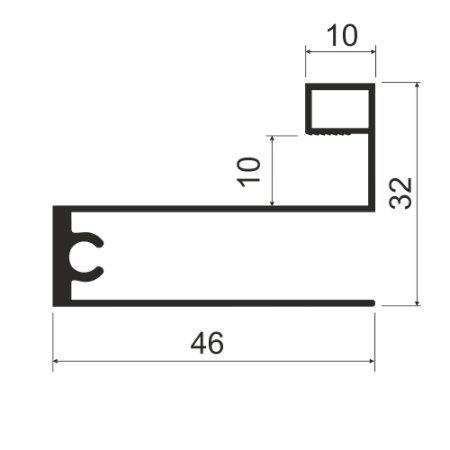 Профиль горизонтальный нижний MS223 Титан (A18)